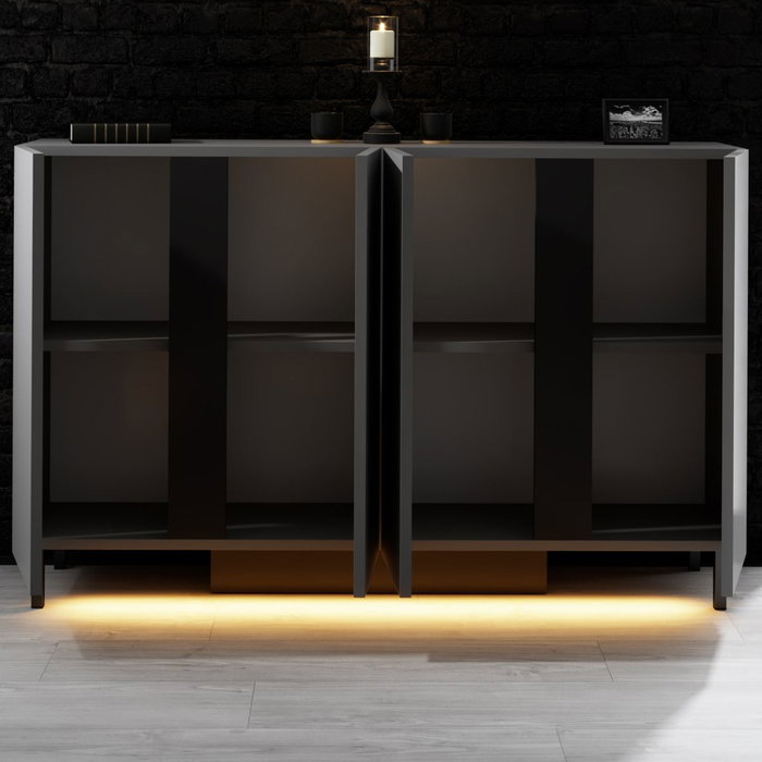 Hanah Home Consola Paris Antracita con Iluminación LED